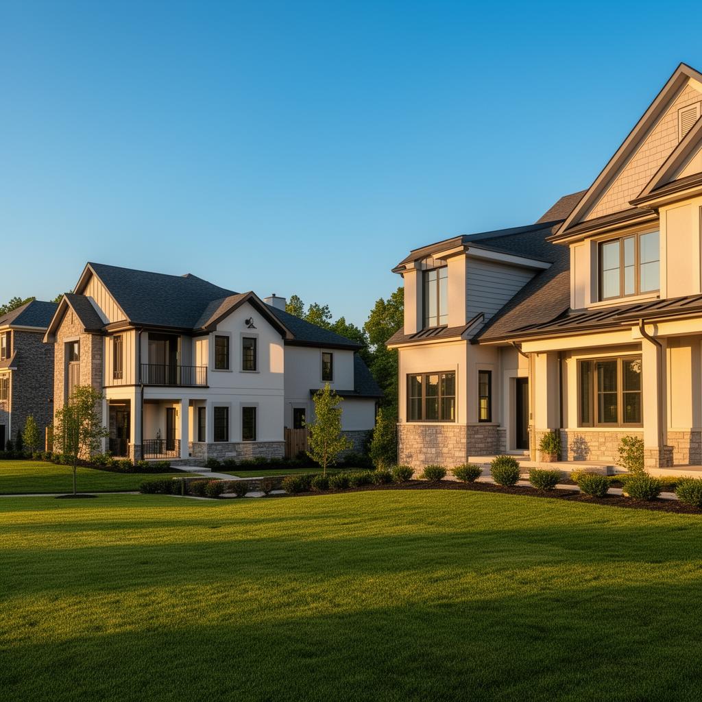 American-style homes and duplexes